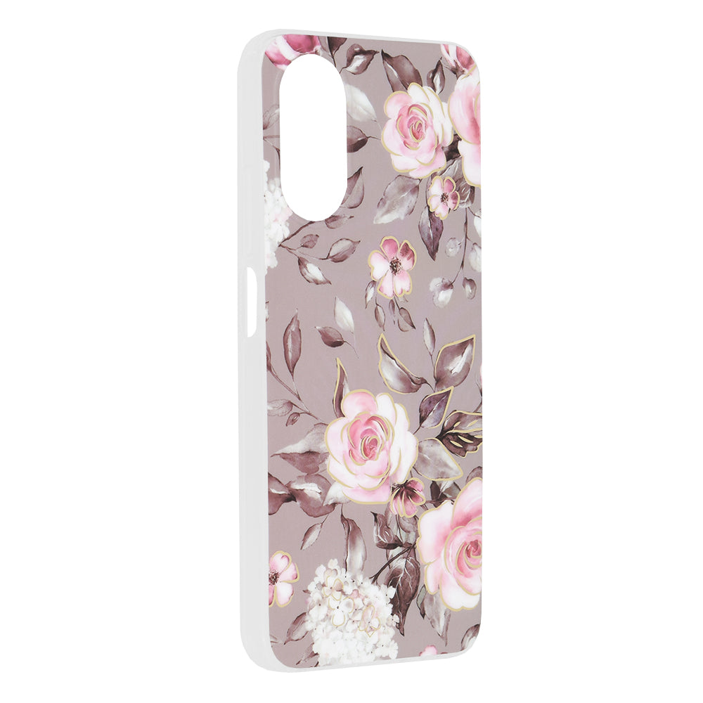Husa de protectie Techsuit Marble Series compatibila cu Oppo A17, acoperire spate, Bloom of Ruth, Gray