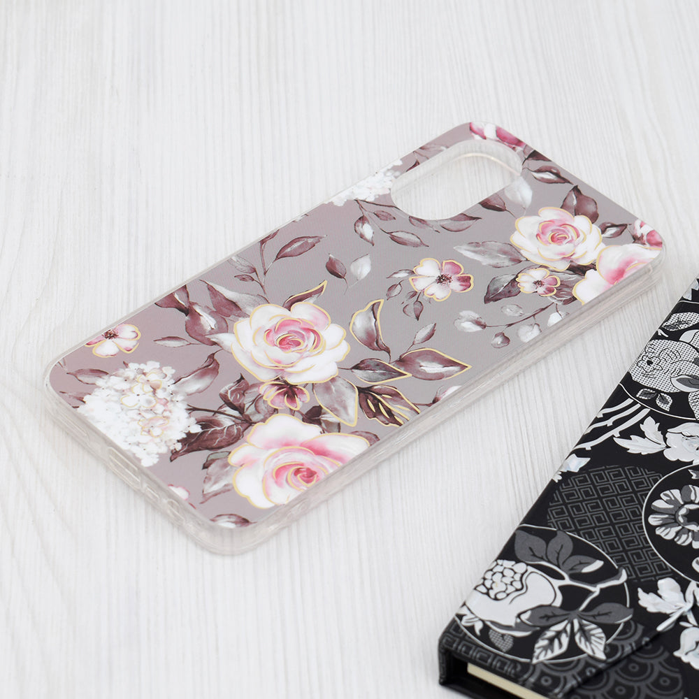 Husa de protectie Techsuit Marble Series compatibila cu Oppo A17, acoperire spate, Bloom of Ruth, Gray