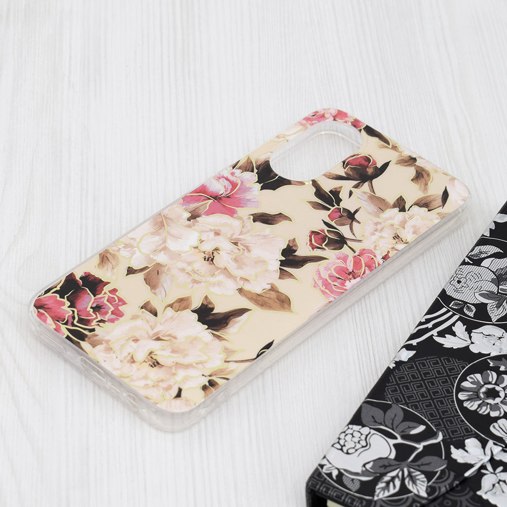 Husa de protectie Techsuit Marble Series compatibila cu Oppo A17, acoperire spate, Mary, Berry Nude
