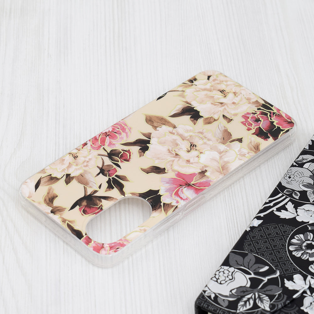 Husa de protectie Techsuit Marble Series compatibila cu Oppo A17, acoperire spate, Mary, Berry Nude