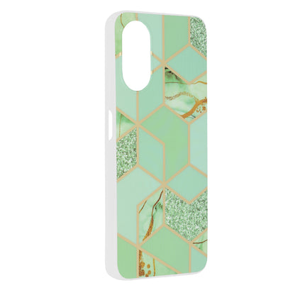 Husa de protectie Techsuit Marble Series compatibila cu Oppo A17, acoperire spate, Green Hex