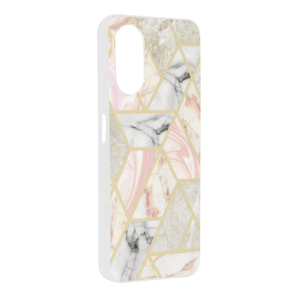 Husa de protectie Techsuit Marble Series compatibila cu Oppo A17, acoperire spate, Pink Hex
