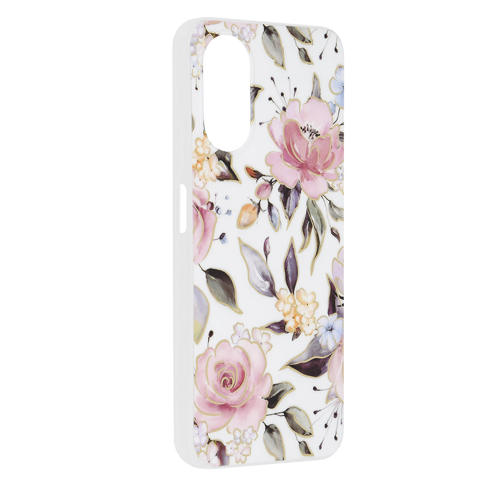 Husa de protectie Techsuit Marble Series compatibila cu Oppo A17, acoperire spate, Chloe White