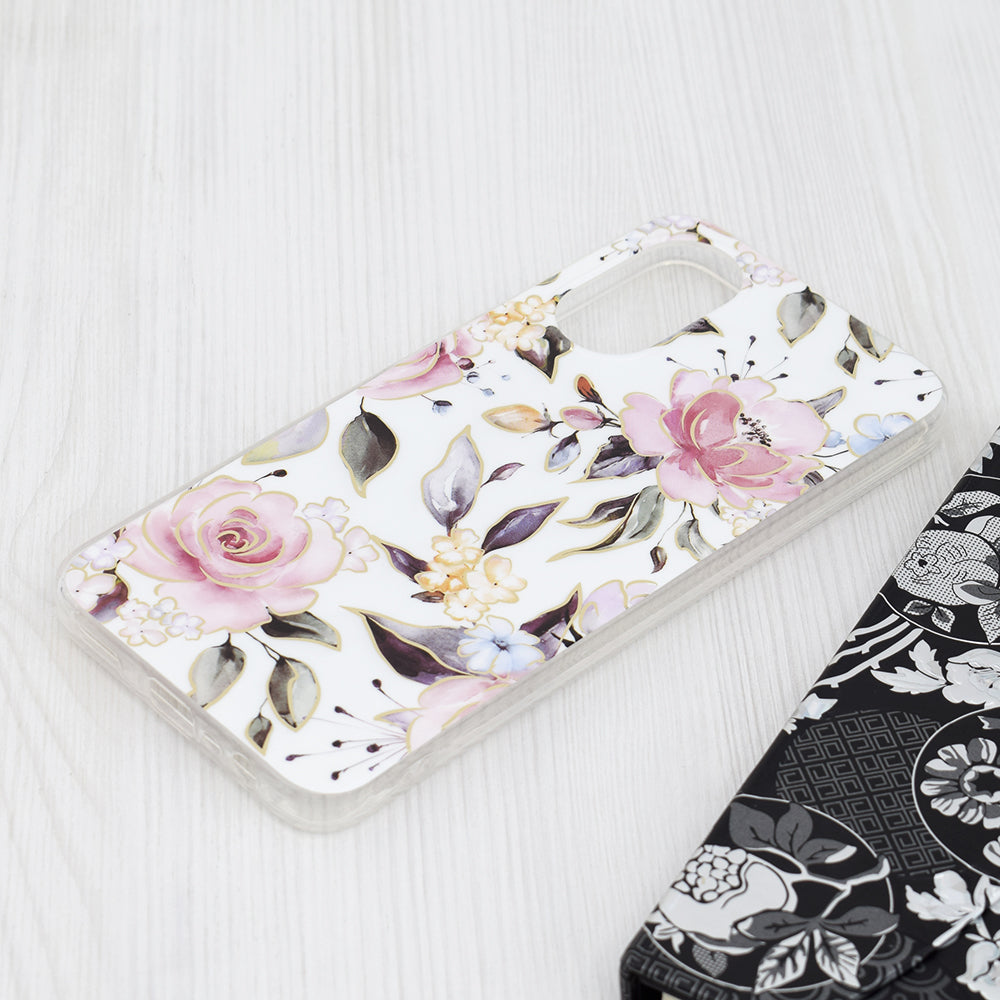 Husa de protectie Techsuit Marble Series compatibila cu Oppo A17, acoperire spate, Chloe White
