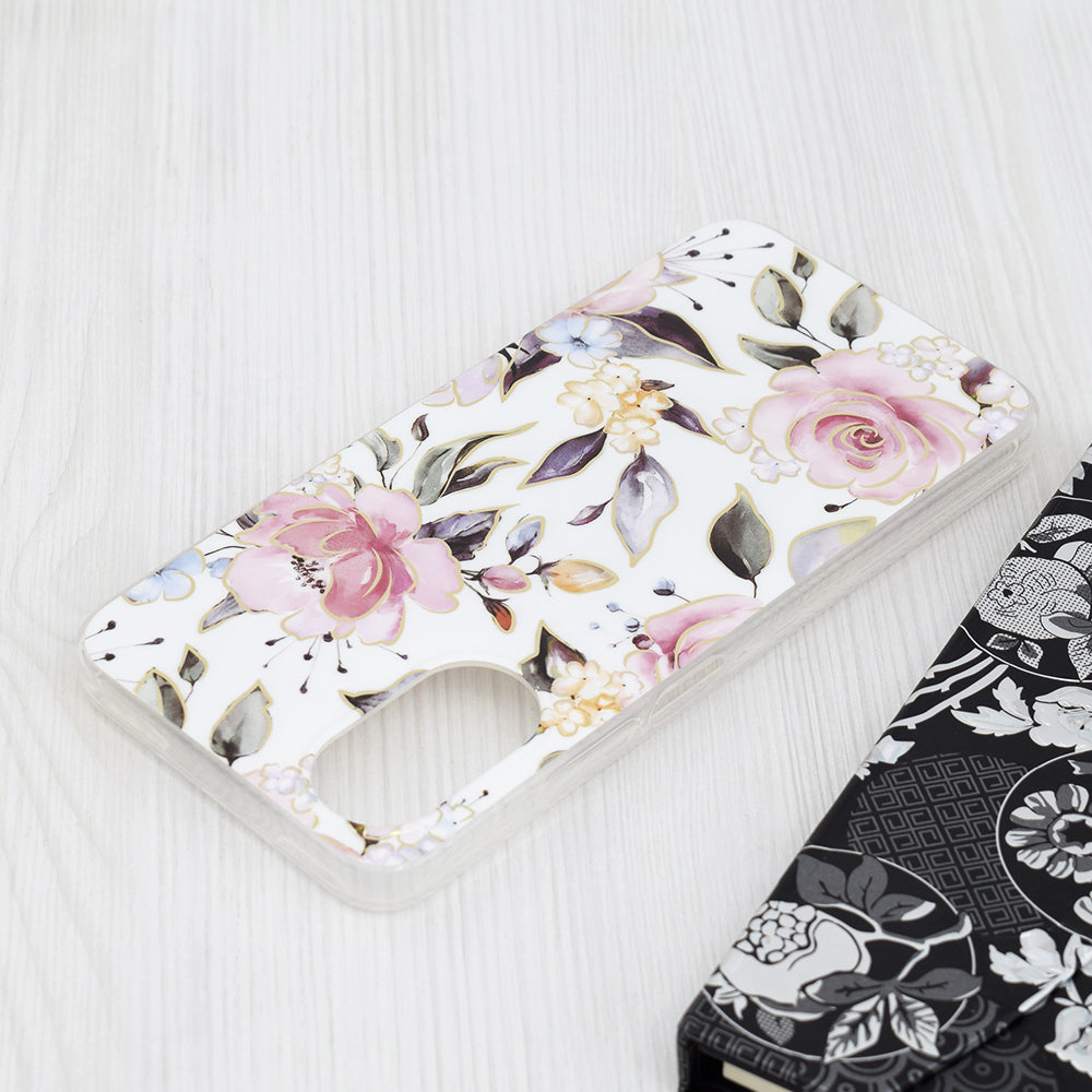 Husa de protectie Techsuit Marble Series compatibila cu Oppo A17, acoperire spate, Chloe White