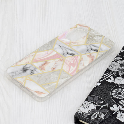 Husa de protectie Techsuit Marble Series compatibila cu Oppo A17, acoperire spate, Pink Hex