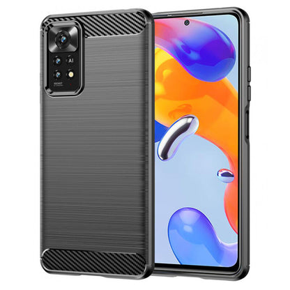 Husa de protectie Techsuit Carbon Siliconecompatibila cu Xiaomi Redmi Note 12 Pro 4G , acoperire spate, negru