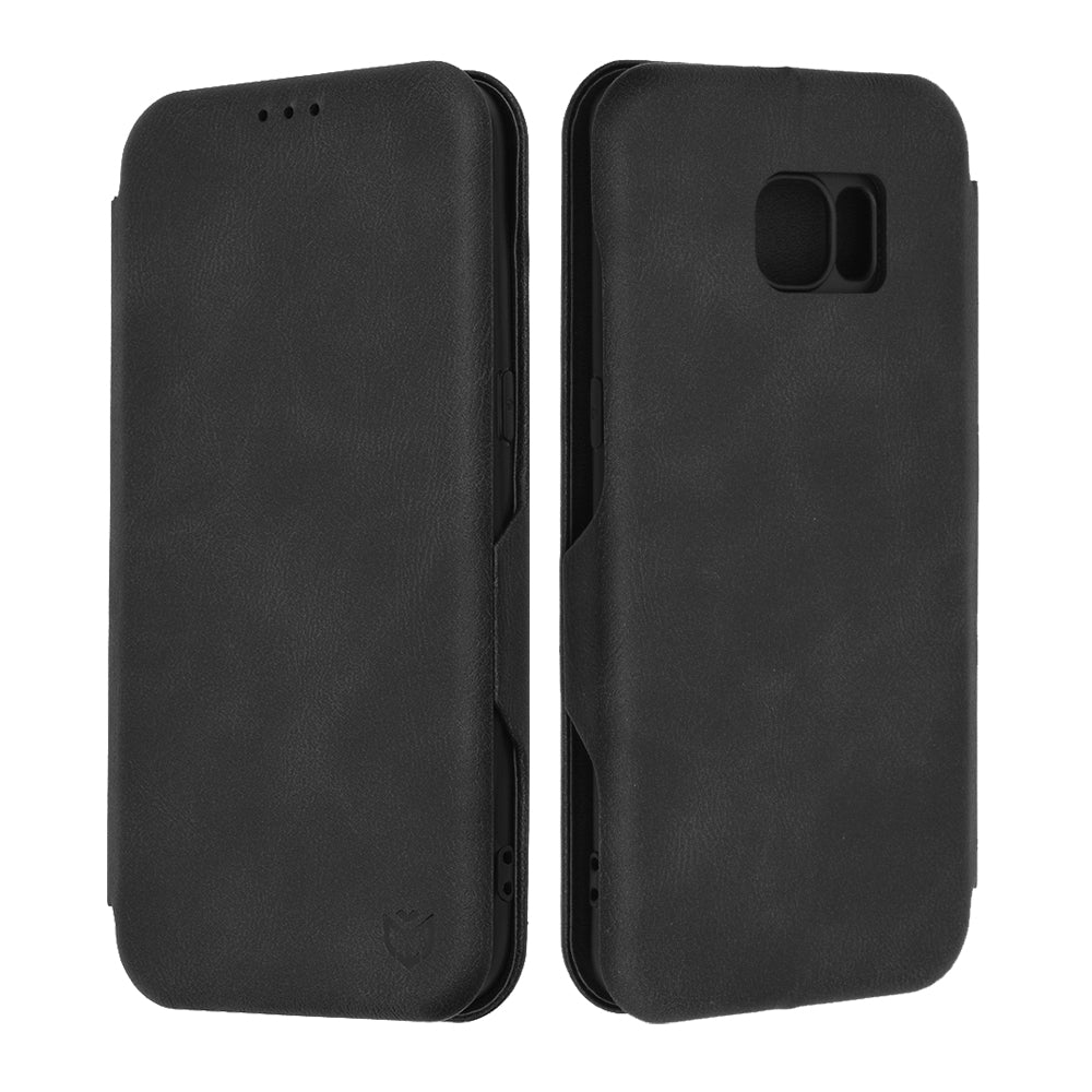 Husa de protectie Techsuit Safe Wallet Plus compatibila cu Samsung Galaxy S7, acoperire spate, negru