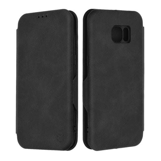 Husa de protectie Techsuit Safe Wallet Plus compatibila cu Samsung Galaxy S7, acoperire spate, negru