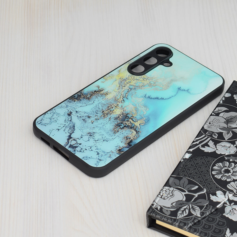 Husa de protectie Techsuit Glaze Series compatibila cu Samsung Galaxy S23 FE, acoperire spate, Blue Ocean