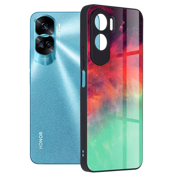 Husa de protectie Techsuit Glaze Series compatibila cu Honor 90 Lite, acoperire spate, Fiery Ocean