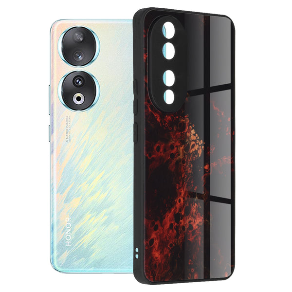 Husa de protectie Techsuit Glaze Series compatibila cu Honor 90, acoperire spate, Red Nebula