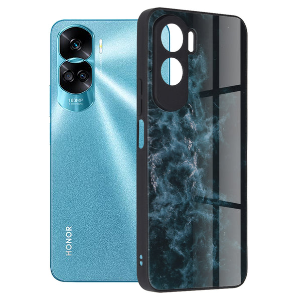 Husa de protectie Techsuit Glaze Series compatibila cu Honor 90 Lite, acoperire spate, Blue Nebula