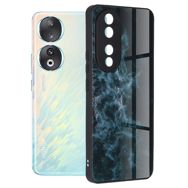 Husa de protectie Techsuit Glaze Series compatibila cu Honor 90, acoperire spate, Blue Nebula