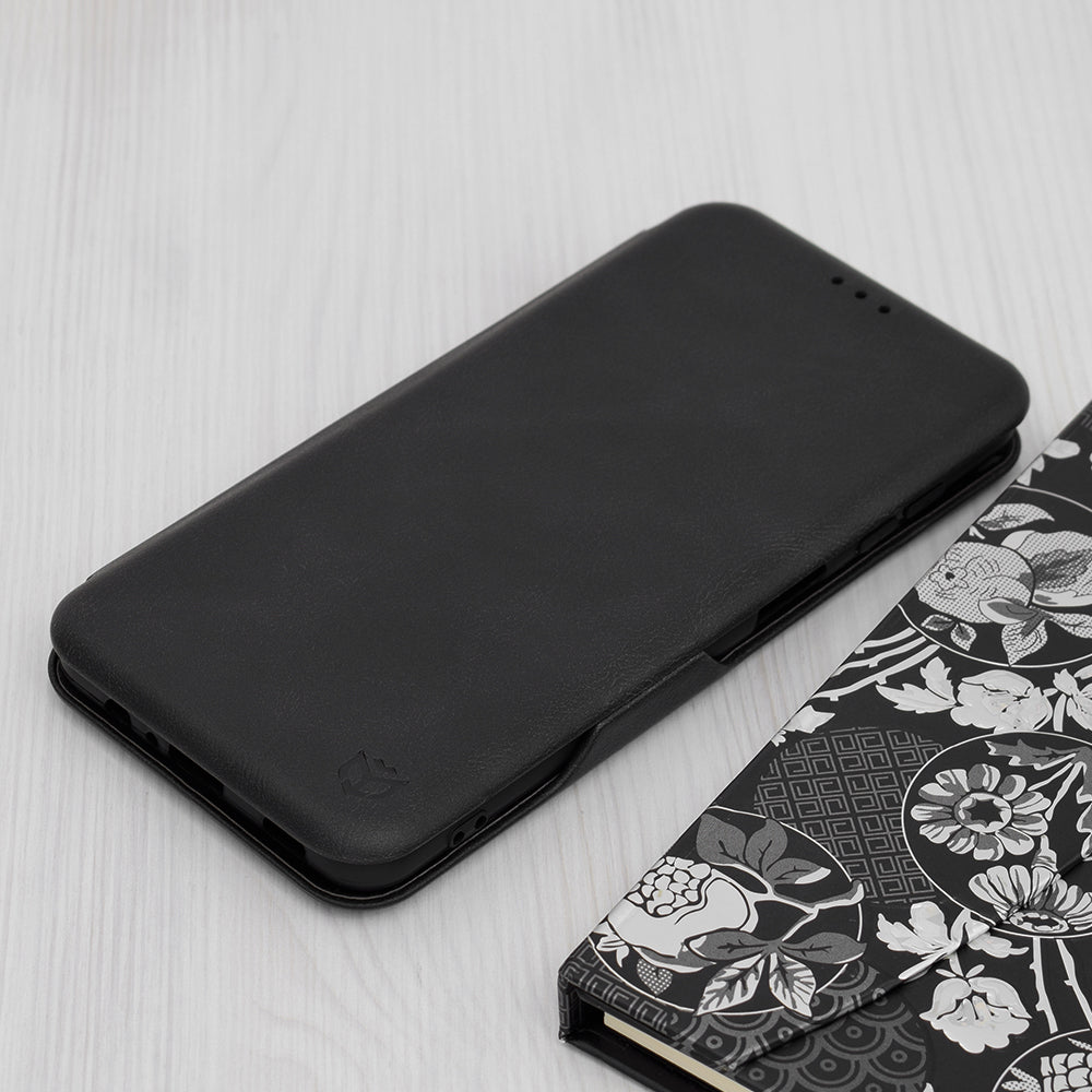 Husa de protectie Techsuit Safe Wallet Plus compatibila cu Samsung Galaxy A12, acoperire spate, negru