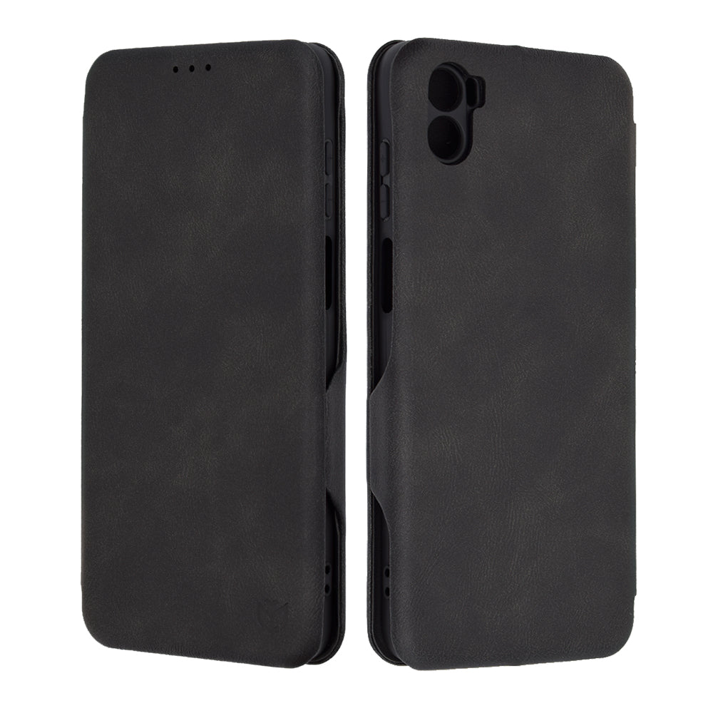Husa de protectie Techsuit Safe Wallet Plus compatibila cu Motorola Moto E22s, acoperire spate, negru