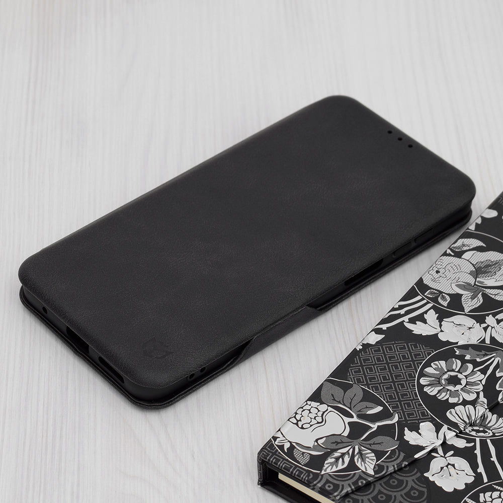 Husa de protectie Techsuit Safe Wallet Plus compatibila cu Motorola Moto E22, acoperire spate, negru