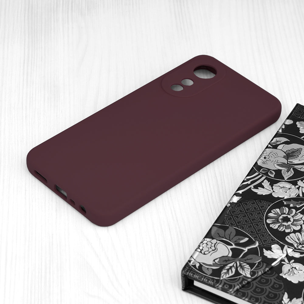 Husa de protectie Techsuit Soft Edge Silicone compatibila cu Oppo A78 4G, acoperire spate, visiniu