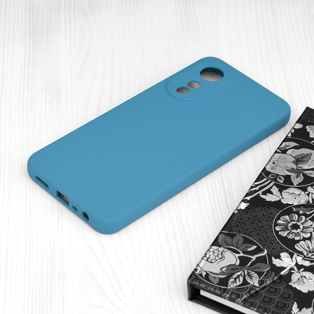 Husa de protectie Techsuit Soft Edge Silicone compatibila cu Oppo A78 4G, acoperire spate, albastru deschis