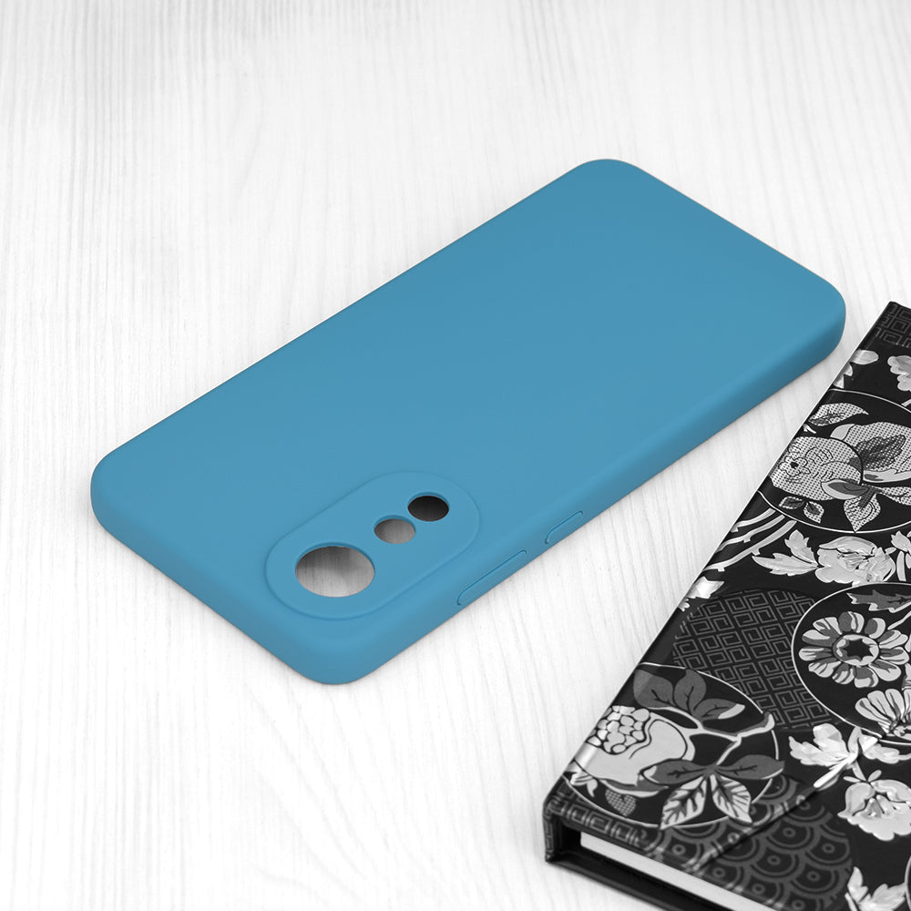 Husa de protectie Techsuit Soft Edge Silicone compatibila cu Oppo A78 4G, acoperire spate, albastru deschis