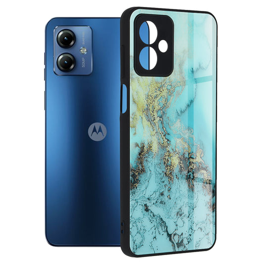 Husa de protectie Techsuit Glaze Series compatibila cu Motorola Moto G14, acoperire spate, Blue Ocean