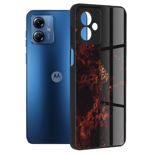Husa de protectie Techsuit Glaze Series compatibila cu Motorola Moto G14, acoperire spate, Red Nebula