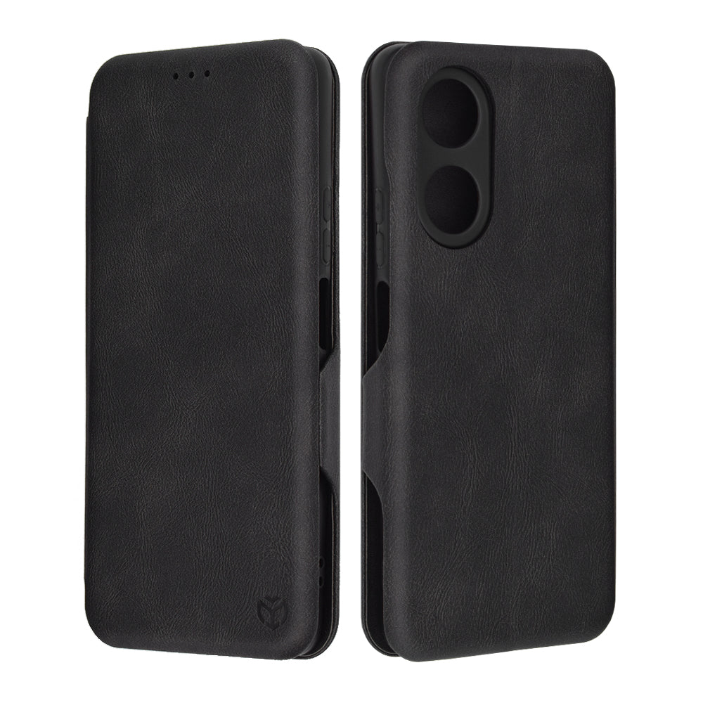 Husa de protectie Techsuit Safe Wallet Plus compatibila cu Oppo A58 4G, acoperire spate, negru