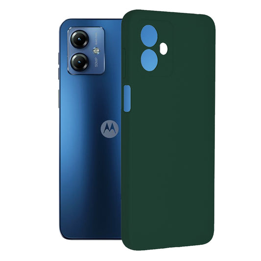 Husa de protectie Techsuit Soft Edge Silicone compatibila cu Motorola Moto G14, acoperire spate, verde inchis