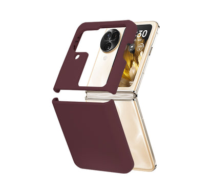 Husa de protectie Techsuit Soft Edge Silicone compatibila cu Oppo Find N3 Flip, acoperire spate, visiniu