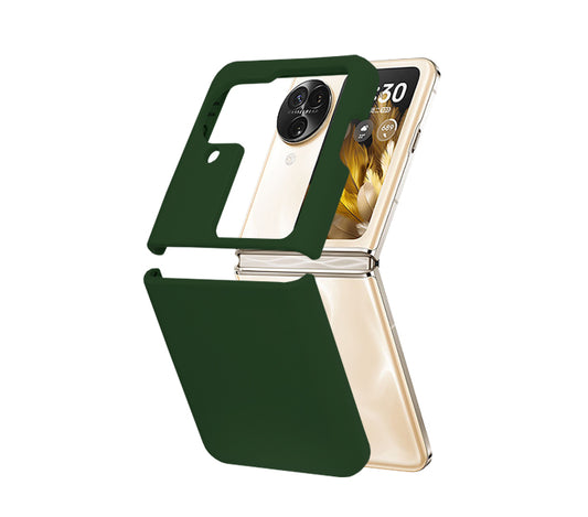Husa de protectie Techsuit Soft Edge Silicone compatibila cu Oppo Find N3 Flip, acoperire spate, verde inchis