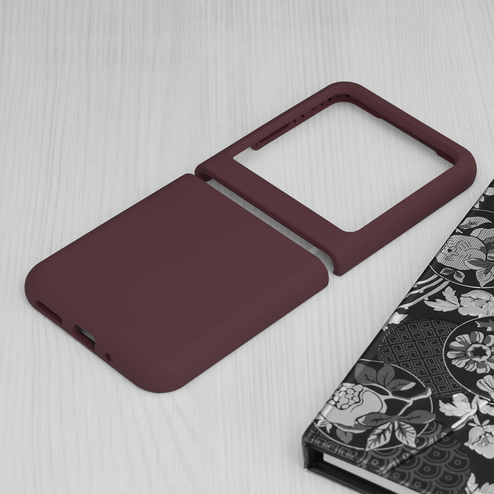 Husa de protectie Techsuit Soft Edge Silicone compatibila cu Oppo Find N3 Flip, acoperire spate, visiniu