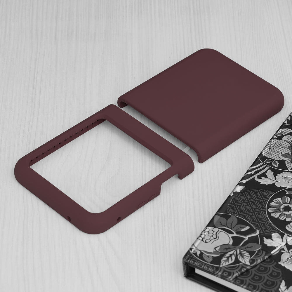 Husa de protectie Techsuit Soft Edge Silicone compatibila cu Oppo Find N3 Flip, acoperire spate, visiniu