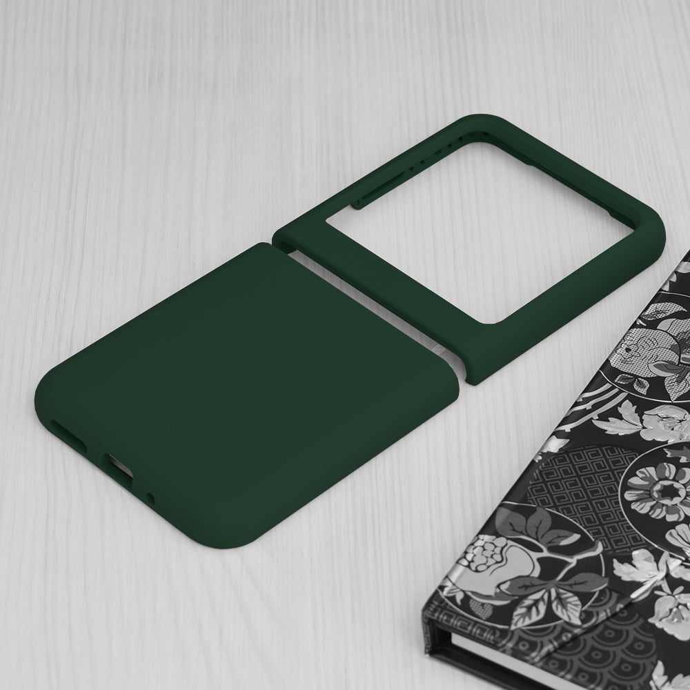 Husa de protectie Techsuit Soft Edge Silicone compatibila cu Oppo Find N3 Flip, acoperire spate, verde inchis