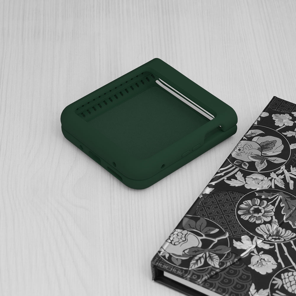 Husa de protectie Techsuit Soft Edge Silicone compatibila cu Oppo Find N3 Flip, acoperire spate, verde inchis