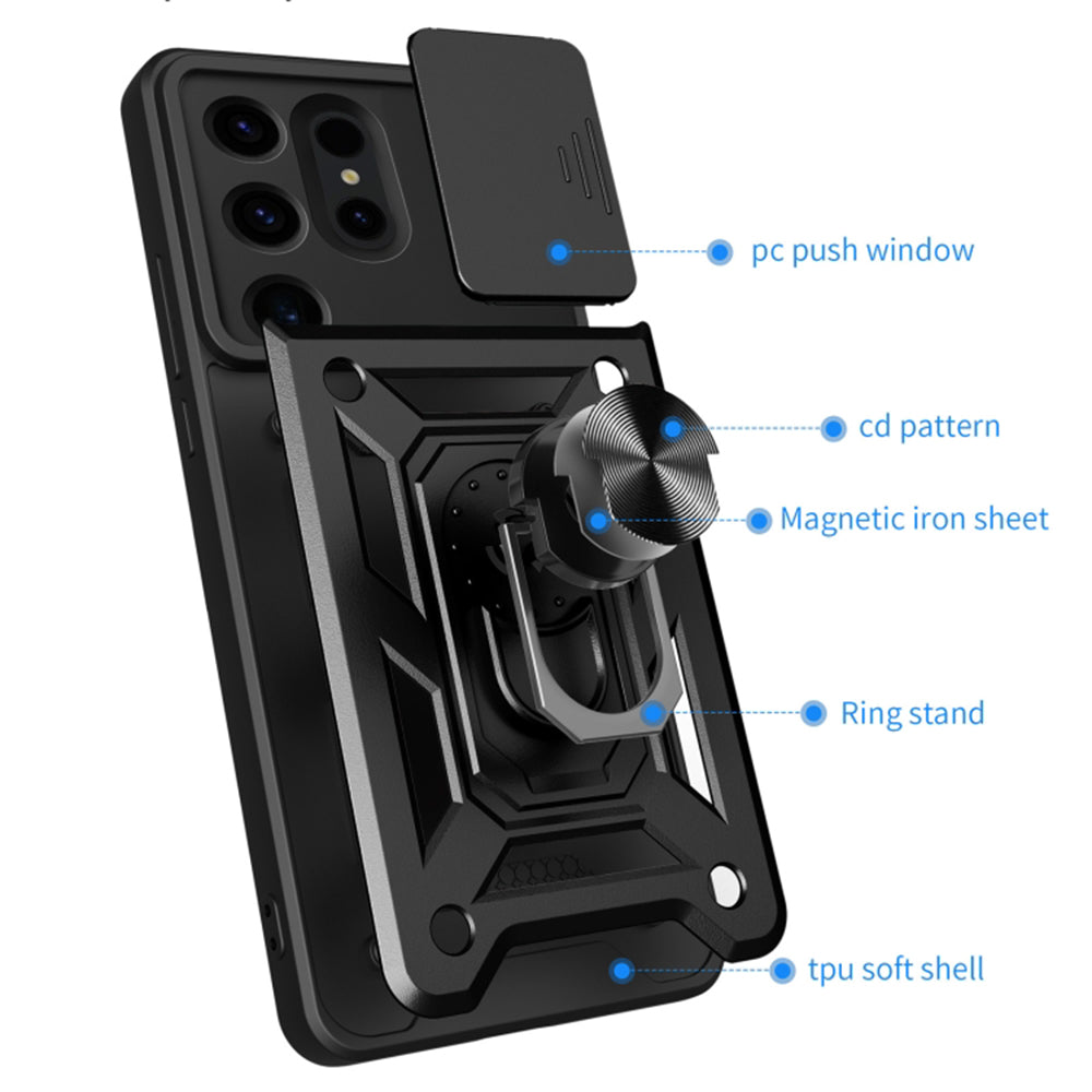 Husa de protectie Techsuit CamShield Series compatibila cu Samsung Galaxy S24 Ultra, acoperire spate, negru