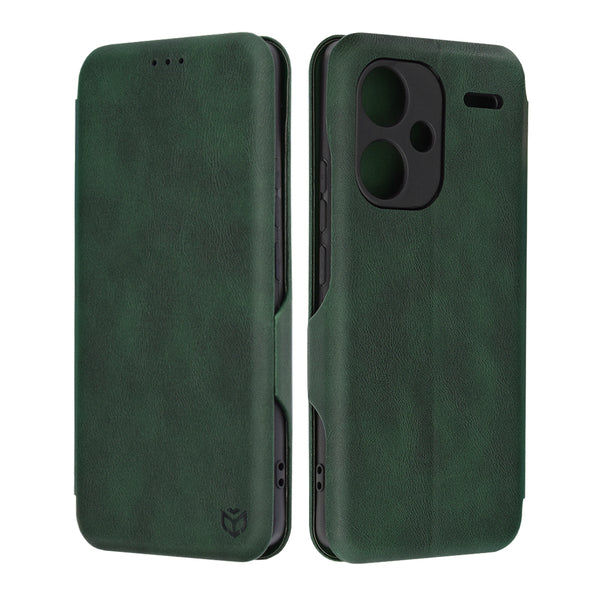 Husa de protectie Techsuit Safe Wallet Plus compatibila cu Xiaomi Redmi Note 13 Pro Plus 5G, acoperire spate, verde