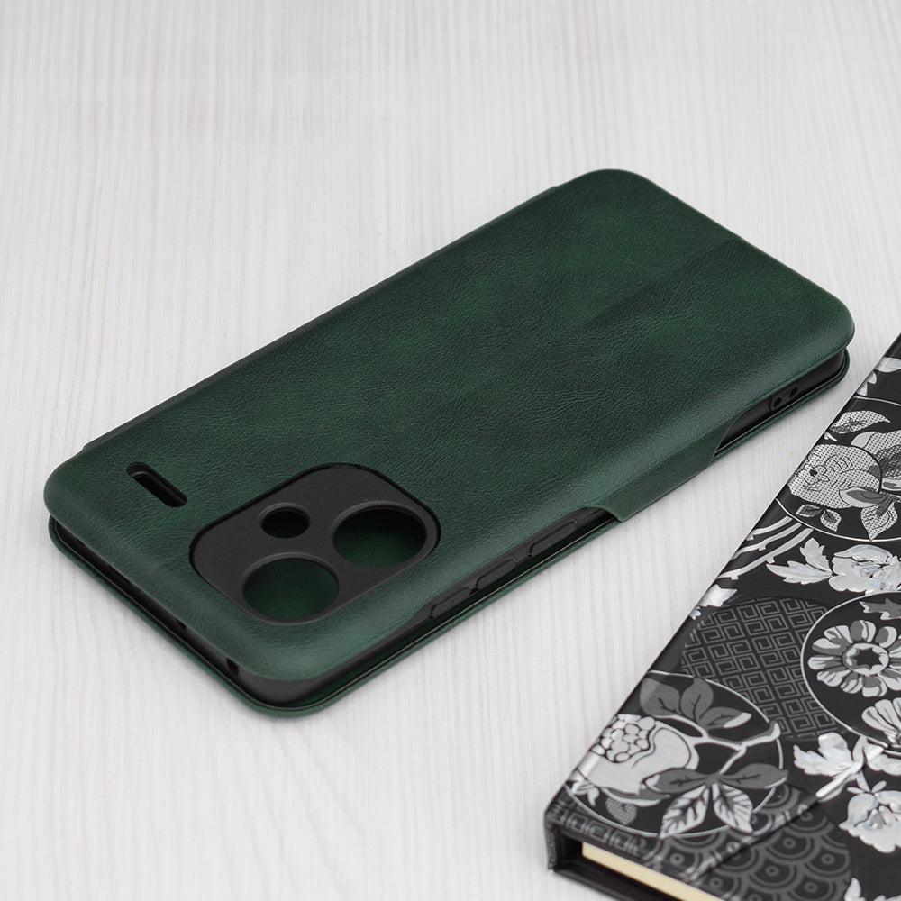 Husa de protectie Techsuit Safe Wallet Plus compatibila cu Xiaomi Redmi Poco X6, acoperire spate, verde