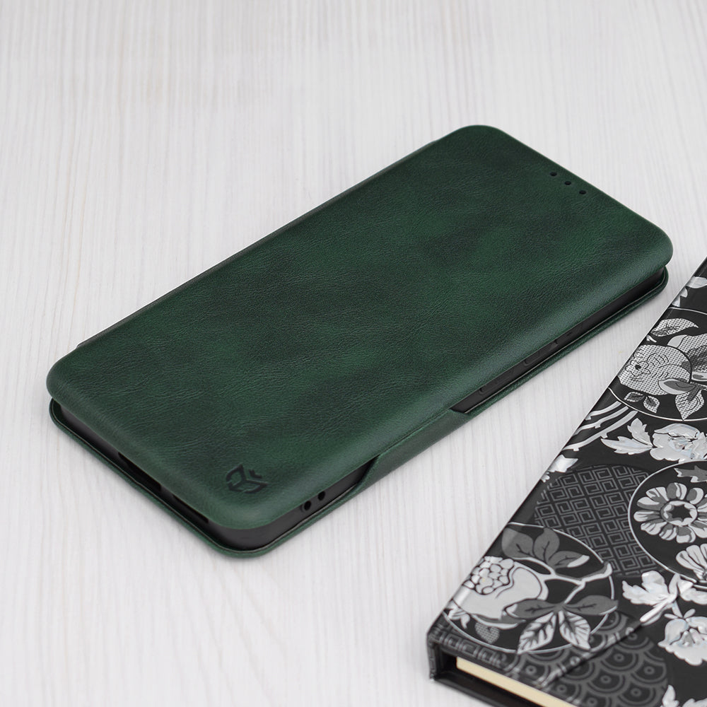 Husa de protectie Techsuit Safe Wallet Plus compatibila cu Xiaomi Redmi Poco M6, acoperire spate, verde