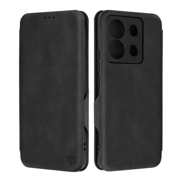 Husa de protectie Techsuit Safe Wallet Plus compatibila cu Xiaomi Redmi Note 13 Pro 5G, acoperire spate, negru