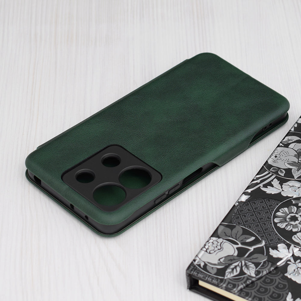 Husa de protectie Techsuit Safe Wallet Plus compatibila cu Xiaomi Redmi Poco C65, acoperire spate, verde