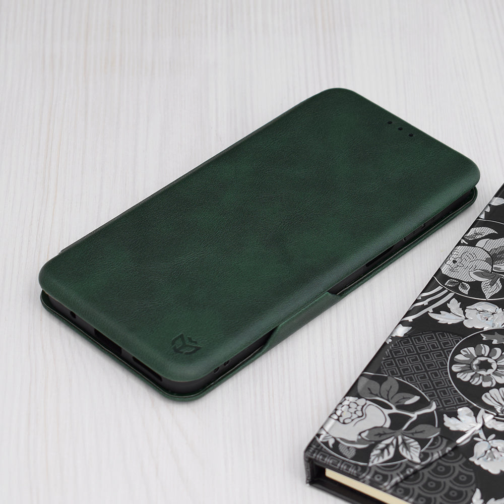 Husa de protectie Techsuit Safe Wallet Plus compatibila cu Motorola Moto G24, acoperire spate, verde