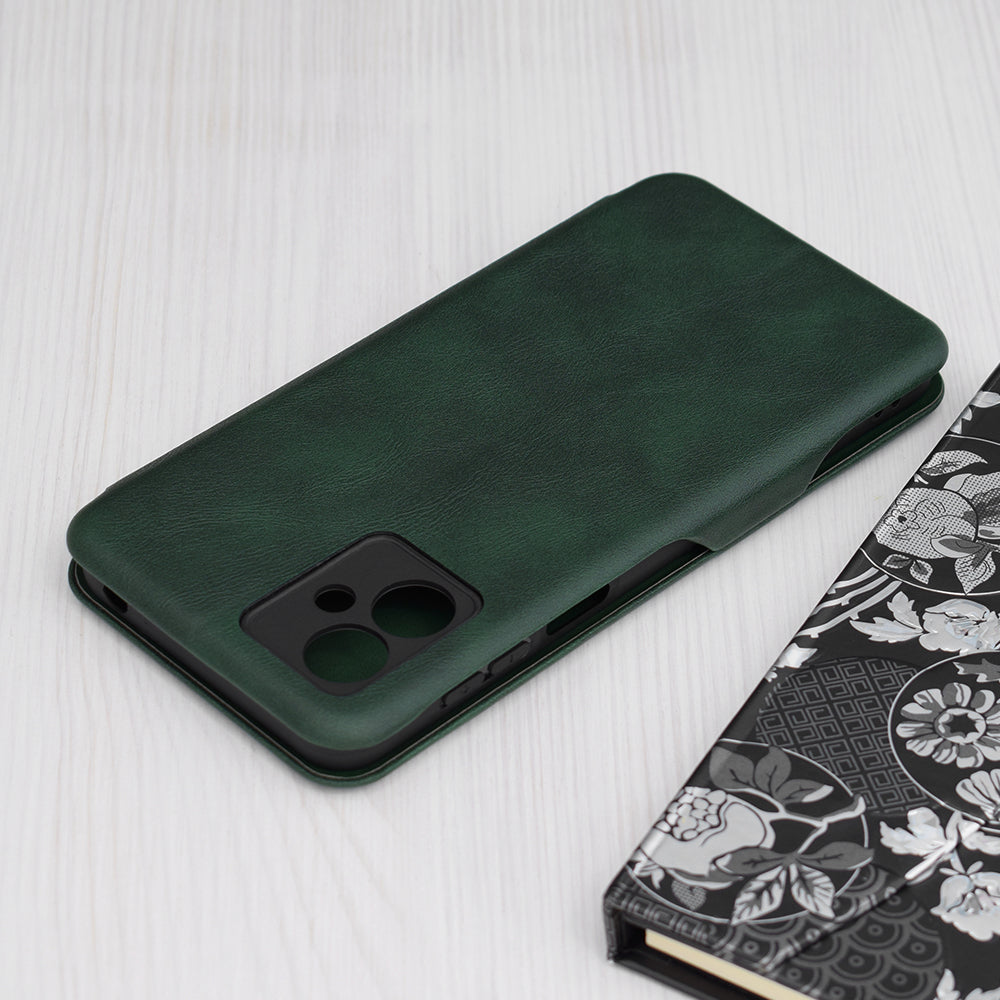 Husa de protectie Techsuit Safe Wallet Plus compatibila cu Motorola Moto G24, acoperire spate, verde