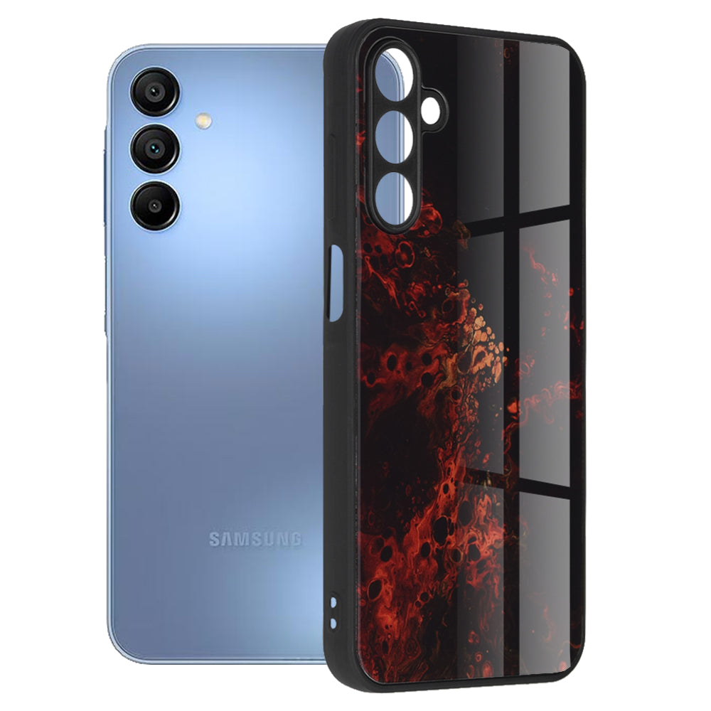 Husa de protectie Techsuit Glaze Series compatibila cu Samsung Galaxy A15 4G, acoperire spate, Red Nebula