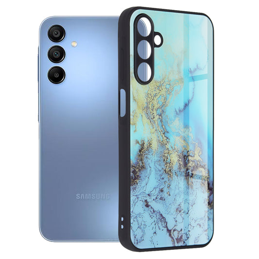 Husa de protectie Techsuit Glaze Series compatibila cu Samsung Galaxy A15 4G, acoperire spate, Blue Ocean