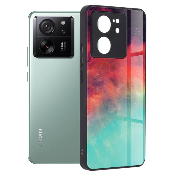 Husa de protectie Techsuit Glaze Series compatibila cu Xiaomi 13T Pro, acoperire spate, Fiery Ocean