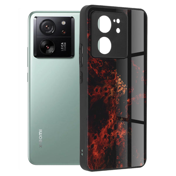 Husa de protectie Techsuit Glaze Series compatibila cu Xiaomi 13T, acoperire spate, Red Nebula