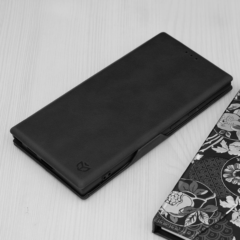 Husa de protectie Techsuit Safe Wallet Plus compatibila cu Samsung Galaxy S24 Ultra, acoperire spate, negru