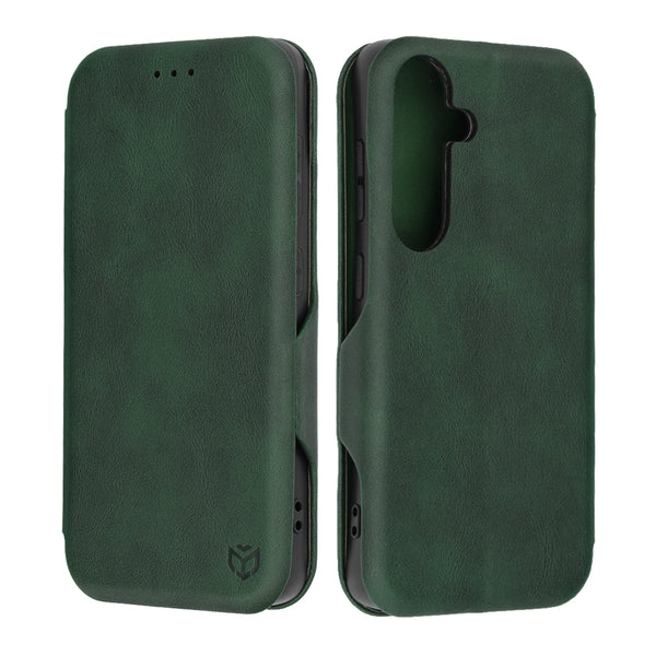 Husa de protectie Techsuit Safe Wallet Plus compatibila cu Samsung Galaxy S24, acoperire spate, verde