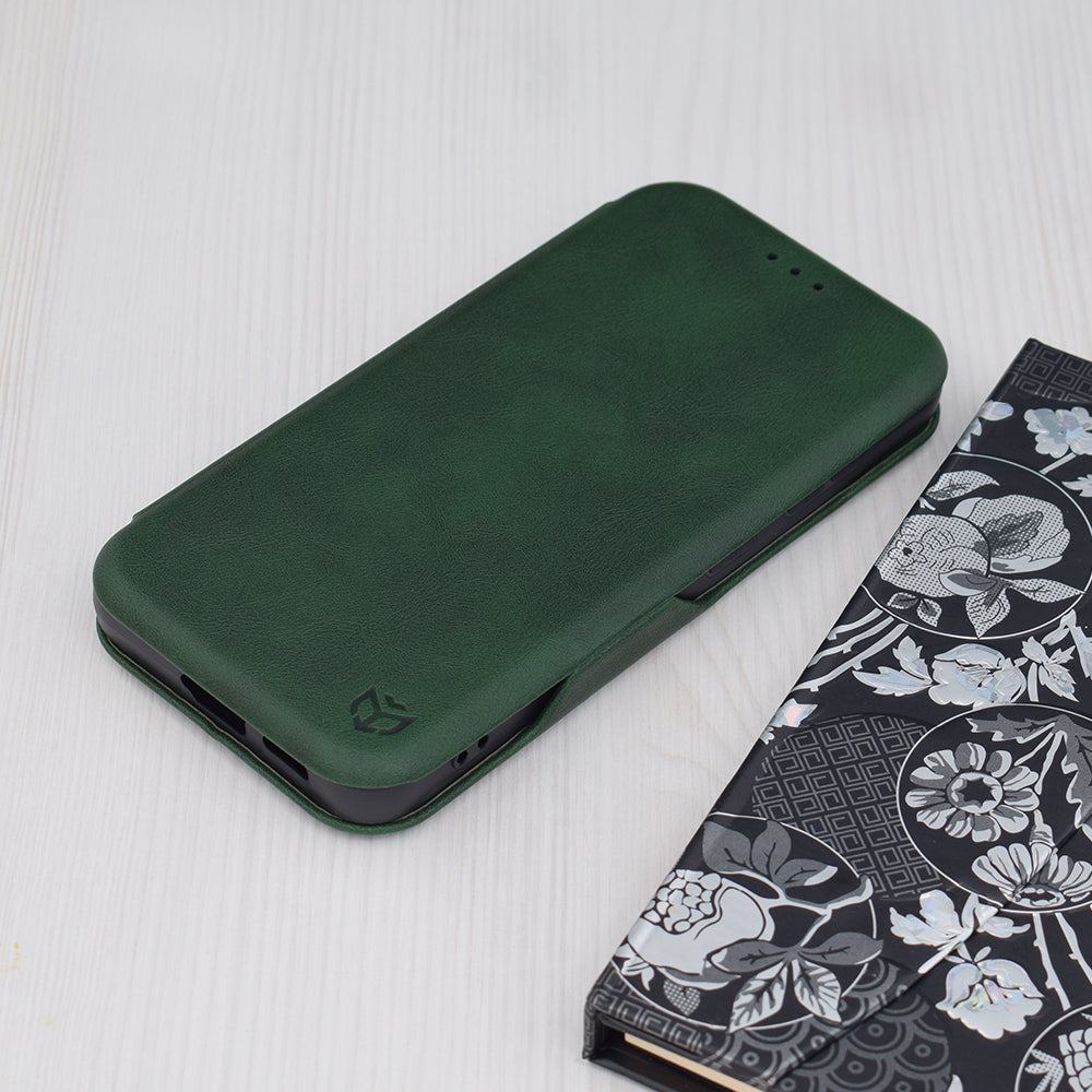 Husa de protectie Techsuit Safe Wallet Plus compatibila cu Samsung Galaxy S24, acoperire spate, verde