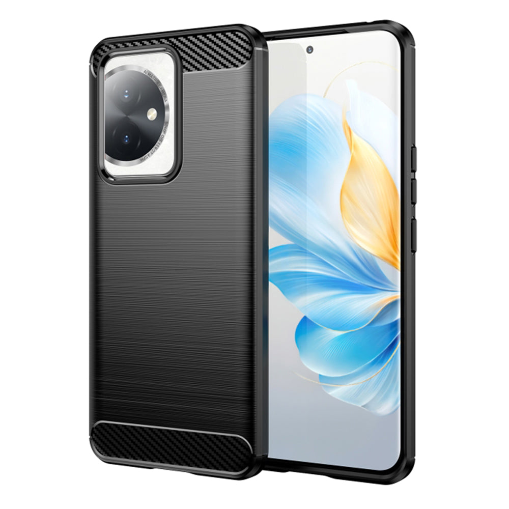 Husa de protectie Techsuit Carbon Siliconecompatibila cu Honor 100, acoperire spate, negru